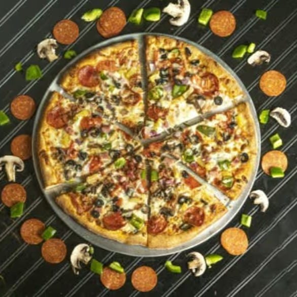 Meat Veggie Fruit Pizza.