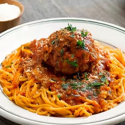 Spaghetti with Grandma's Meatball.