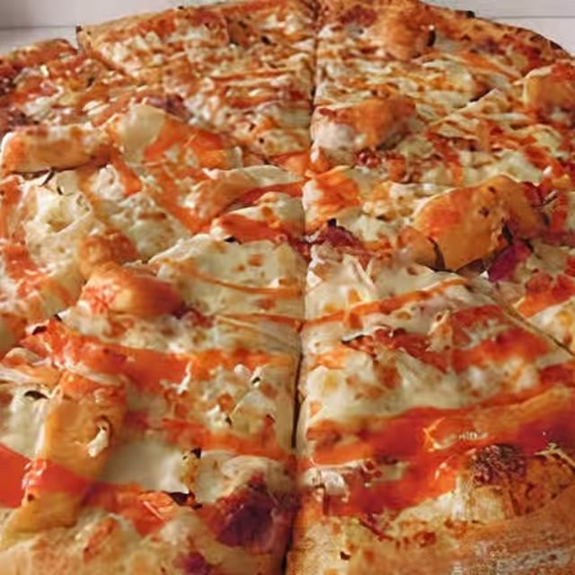 Buffalo Chicken Ranch Pizza.
