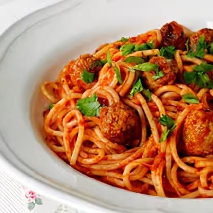 Spaghetti with Italian Sausage.