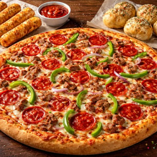 DELIVERY #1  (16"pizza 4 tops,Garlic Knots,5 mozzarella sticks)